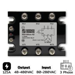 SG3-AA125-A2 Three phases Input 80-280VAC Output 48-480VAC กระแส 125A Zero C