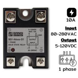 SG1-AA10-D1 Input 80-280VAC Output DC 5-120VDC กระแส 10A TR-FET Control