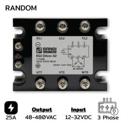 SG3-DAR025-A2 Three phases Input 12-32VDC Output 48-480VAC กระแส25ARandom