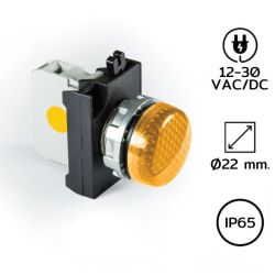 CM080XS Pilot Light (หลอดไฟตู้คอนโทรล) Ø22 mm 12-30VAC/DC YELLOW LED
