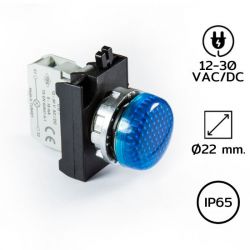 CM070XM Pilot Light (หลอดไฟตู้คอนโทรล) Ø22 mm 12-30VAC/DC BLUE LED