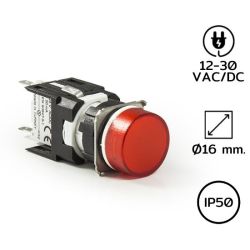 D060YXK Pilot Lights Round 16mm. 24VDC LED RED