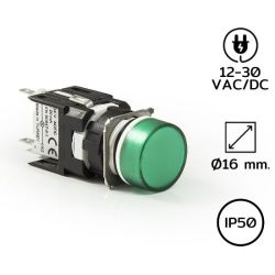 D090YXY Pilot Lights Sound 16mm. 24VDC LED GREEN 