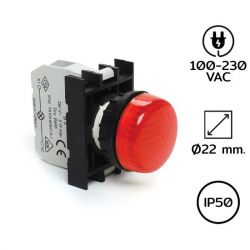B0K0XK Pilot Light (หลอดไฟตู้คอนโทรล) Ø22 mm 100-230VAC RED LED