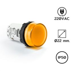 MBSD220S Pilot Light (หลอดไฟตู้คอนโทรล) Ø22 mm 220VAC YELLOW LED