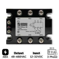 SG3-DA040-A2 Three phases Input 12-32VDC Output 48-480VAC กระแส 40A 