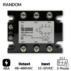 SG3-DAR040-A2 Three phases Input 12-32VDC Output 48-480VAC กระแส40ARandom
