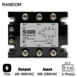 SG3-AAR075-A2 Three phases Input 80-280VAC Output 48-480VAC กระแส75ARandom