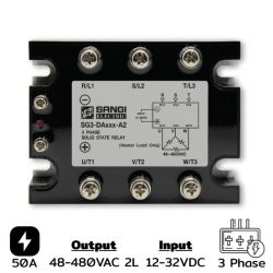 SG3-DA050-A2-2L Three phases Input 12-32VDC Output 48-480VAC กระแส 50A