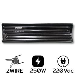 A-1-16CM, 250W AC220V ฮีตเตอร์อินฟราเรด 2 Wire Black
