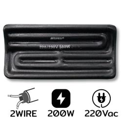A-2-16CM 200W AC220V ฮีตเตอร์อินฟราเรด 2 Wire Black