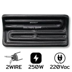 A-2-16CM 250W AC220V ฮีตเตอร์อินฟราเรด 2 Wire Black