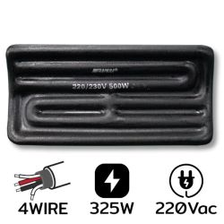 A-2-T-16CM 325W AC220V ฮีตเตอร์อินฟราเรด 4 Wire Black