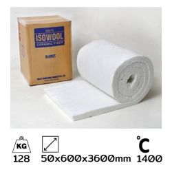 เซรามิคไฟเบอร์ (CARAMIC FIBER) ASK-7912-H BLANKET (แบบแผ่น) 50x600x3600mm 1400C /128Kg (Isolite)