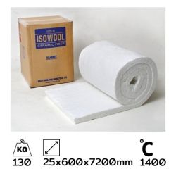 เซรามิคไฟเบอร์ (CARAMIC FIBER) ASK-7912-H BLANKET (แบบแผ่น) 25x600x7200mm 1400C /130Kg (Isolite)