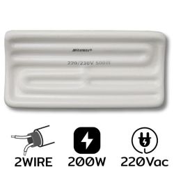 AW-2, 200W AC220V ฮีตเตอร์อินฟราเรด 2 Wire White
