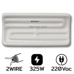AW-2, 325W AC220V ฮีตเตอร์อินฟราเรด 2 Wire White