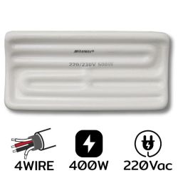 AW-2-T-16CM 400W AC220V ฮีตเตอร์อินฟราเรด 4 Wire White with T/C.