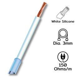 CS2 105 ohms/m, Dia. 3mm สายไฟฮีตเตอร์ White Silicone