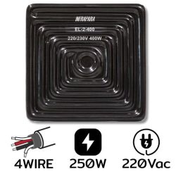 EL-2-T-16CM 250W AC220V ฮีตเตอร์อินฟราเรด 4 Wire Black with T/C
