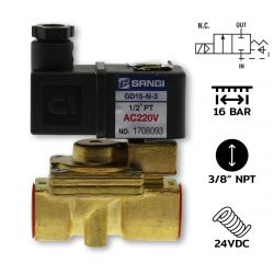 GD10-N-3-DC24V /แบบ Diaphragm 2/2 way NC,NBR Seal,For Water,Air,LPG,Light Oil