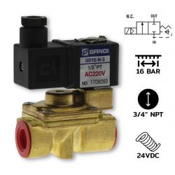 GD20(3/4")-N-3-DC24V/แบบ Diaphragm 2/2 way NC, NBR Seal