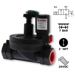 GP25(1")-L-DC24V is latching coil, Diaphragm 2/2 way NC,PVC Seal