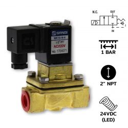 โซลินอยด์วาล์ว Model : WK50(2")-N-5-D-DC24V / แบบ Diaphragm 2/2 way NC,Plug LED,NBR Seal,For Vaccum,