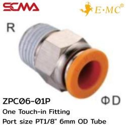 ZPC06-01P \ Plastic Fitting \ Straight / 6mm OD / PT1/8” \ E.MC SCMA