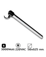 *รับสั่งทำเท่านั้น ฮีตเตอร์อุ่น-ต้มน้ำยาเคมี (BOBBIN HEATER) แบบสแตนเลส รุ่น SS-6302 50 x 625 mm. 3000W 220 VAC SANGI