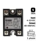 SG1-DA050-A2 Single phases Input 4-32VDC Output 48-480VAC กระแส 50A