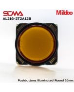 AL216-2T2A12B 12VDC Orange Pushbuttons llluminated Round 16mm. Maintained Mibbo