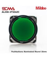 AL216-2T1G12C 24VDC Green Pushbuttons llluminated Round 16mm. Monentary Mibbo