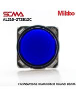 AL216-2T2B12C 24VDC Blue Pushbuttons llluminated Round 16mm. Maintained Mibbo