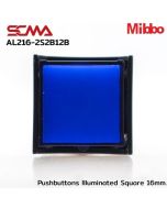 AL216-2S2B12B 12VDC Blue Pushbuttons Illuminated Square 16mm Maintained Mibbo