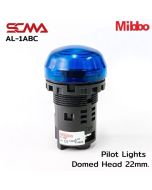 AL-1ABC Pilot Lights Domed Head 22mm. 24VAC/DC Blue
