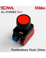 AL-2T1R102 Red Pushbuttons Flush 22mm. Monentary Mibbo SCMA