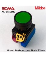 AL-2T1G102 Green Pushbuttons Flush 22mm. Monentary Mibbo