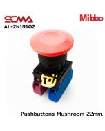 AL-2N1R102 Red Pushbuttons Mushroom 22mm. Monentary Mibbo