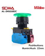 AL-2M1G102C 24VAC/DC Green Pushbuttons lllumin.Mush. 22mm. Monentary Mibbo