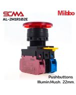 AL-2M1R102E 220VAC/DC Red Pushbuttons lllumin.Mush. 22mm. Monentary Mibbo