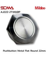 AJ222-2T1N10P Pushbutton Metal Flat Round 22mm. 1NO