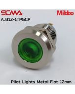 AJ312-1TPGCP Pilot Lights Metal Flat 12mm. 24VDC Green Mibbo