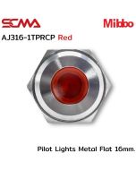 AJ316-1TPRCP Pilot Lights Metal Flat 16mm. 24VDC Red Mibbo