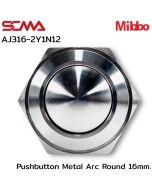 AJ316-2Y1N12 Pushbutton Metal Arc Round 16mm. Momentary Switch