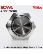 AJ322-2D2N12 Pushbutton Metal High Round 22mm. Maintained Mibbo