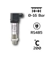 High Temperature Pressure Transmitter : SUP-P300G Series Range: 0-16 Bar / Output: RS485