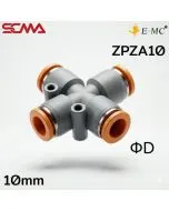 ZPZA10 \ Plastic Fitting \ Four Way / 10mm \ E.MC
