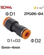 ZPG06-04 \ Plastic Fitting \ Reducer / 6mm-4mm \ E.MC SCMA