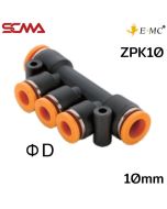 ZPK10 \ Plastic Fitting \ Five Way / 10mm \ E.MC